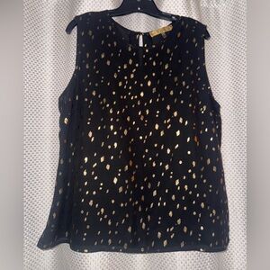 Nipon Boutique Black and Gold Patterned Blouse